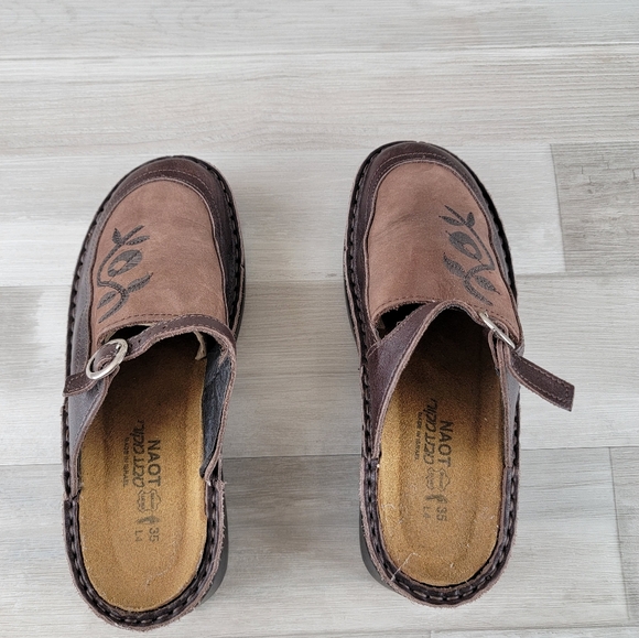 Naot Camille Brown Leather Slip-on Clog Women's Size 35 - Picture 12 of 16